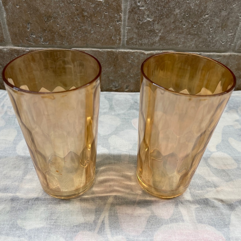 Vintage Carnival Glass Juice Glasses